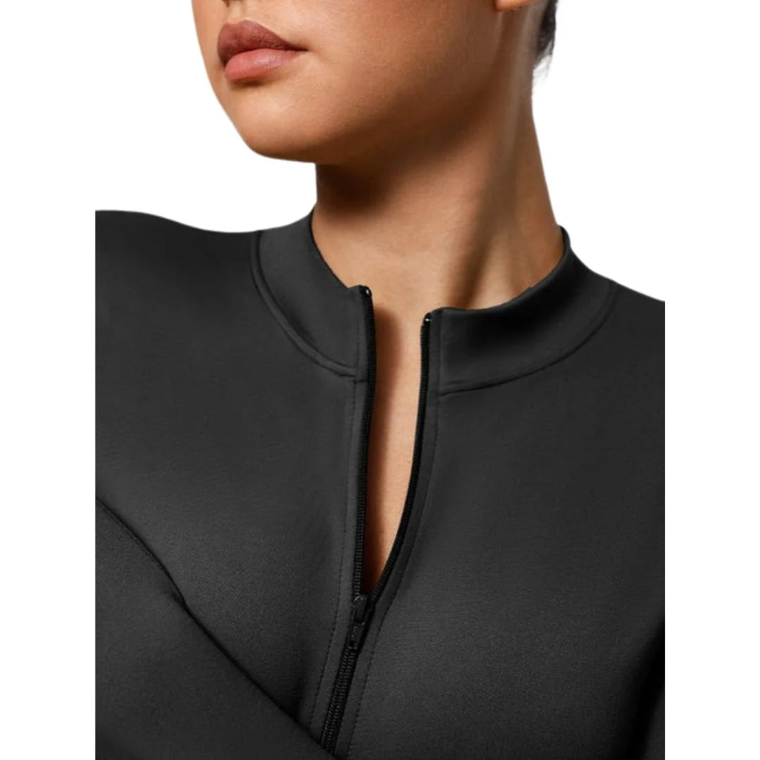 Long-Sleeved Zipper Sculpting Bodysuit