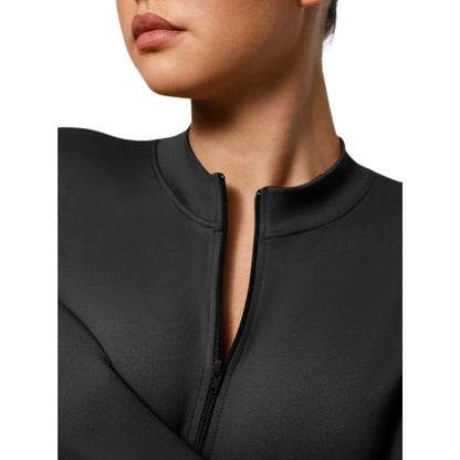 Long-Sleeved Zipper Sculpting Bodysuit