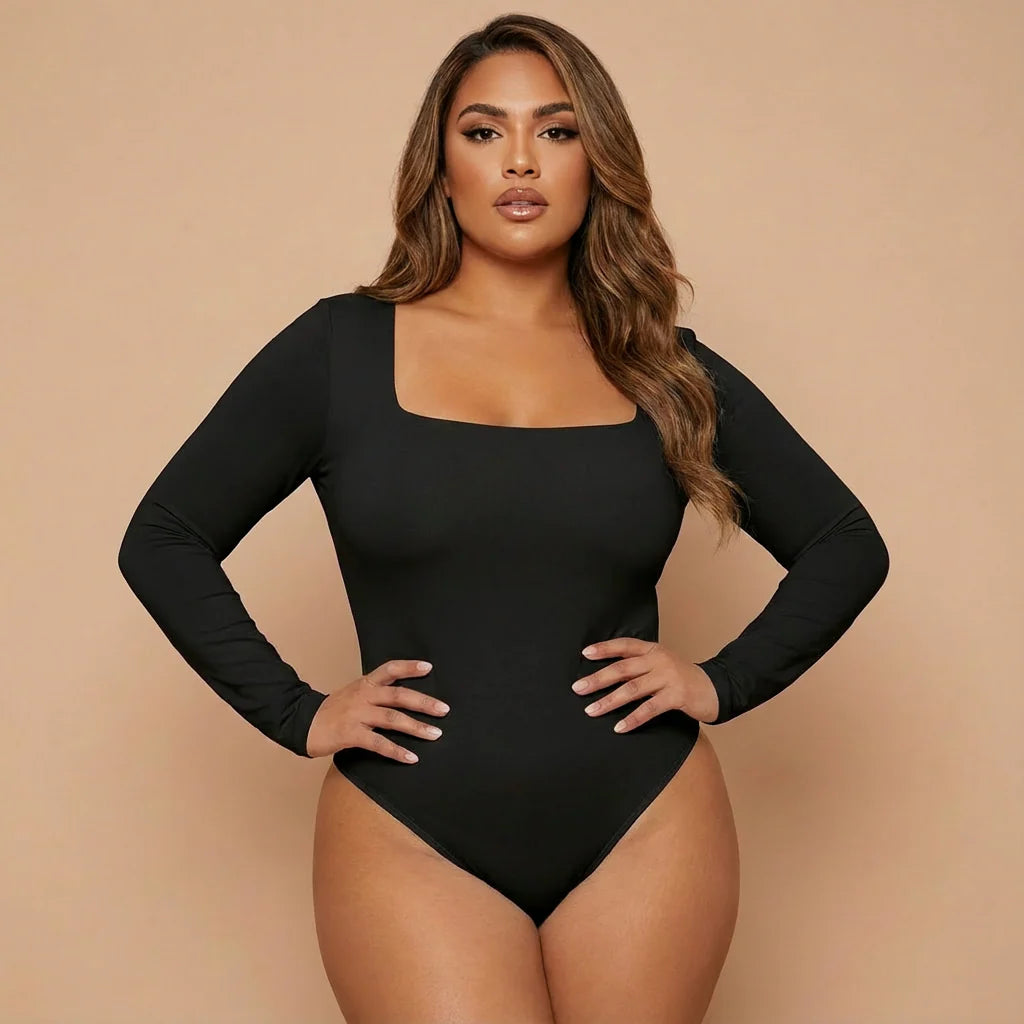 Long Sleeve Square Neck Bodysuit