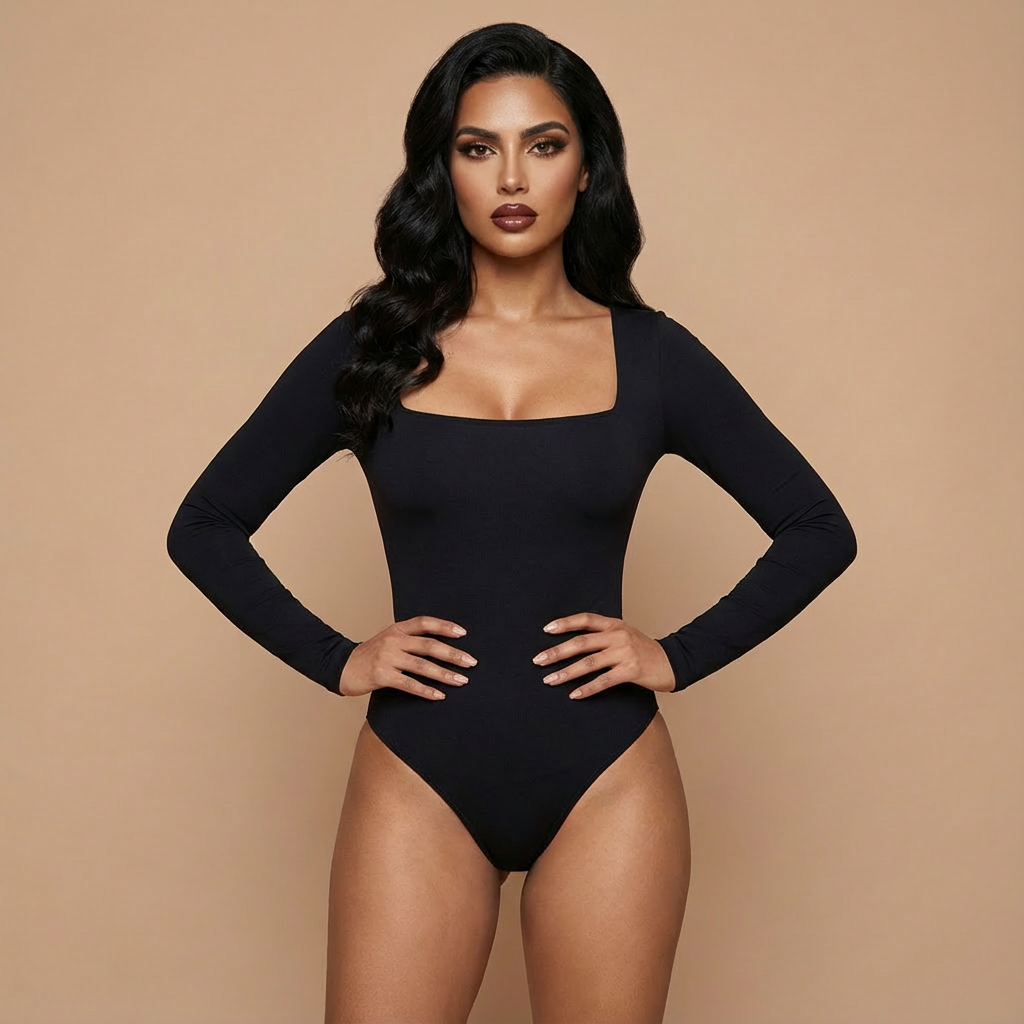 Long Sleeve Square Neck Bodysuit
