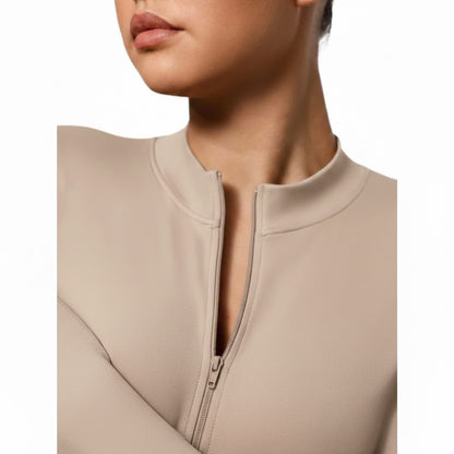 Long-Sleeved Zipper Sculpting Bodysuit