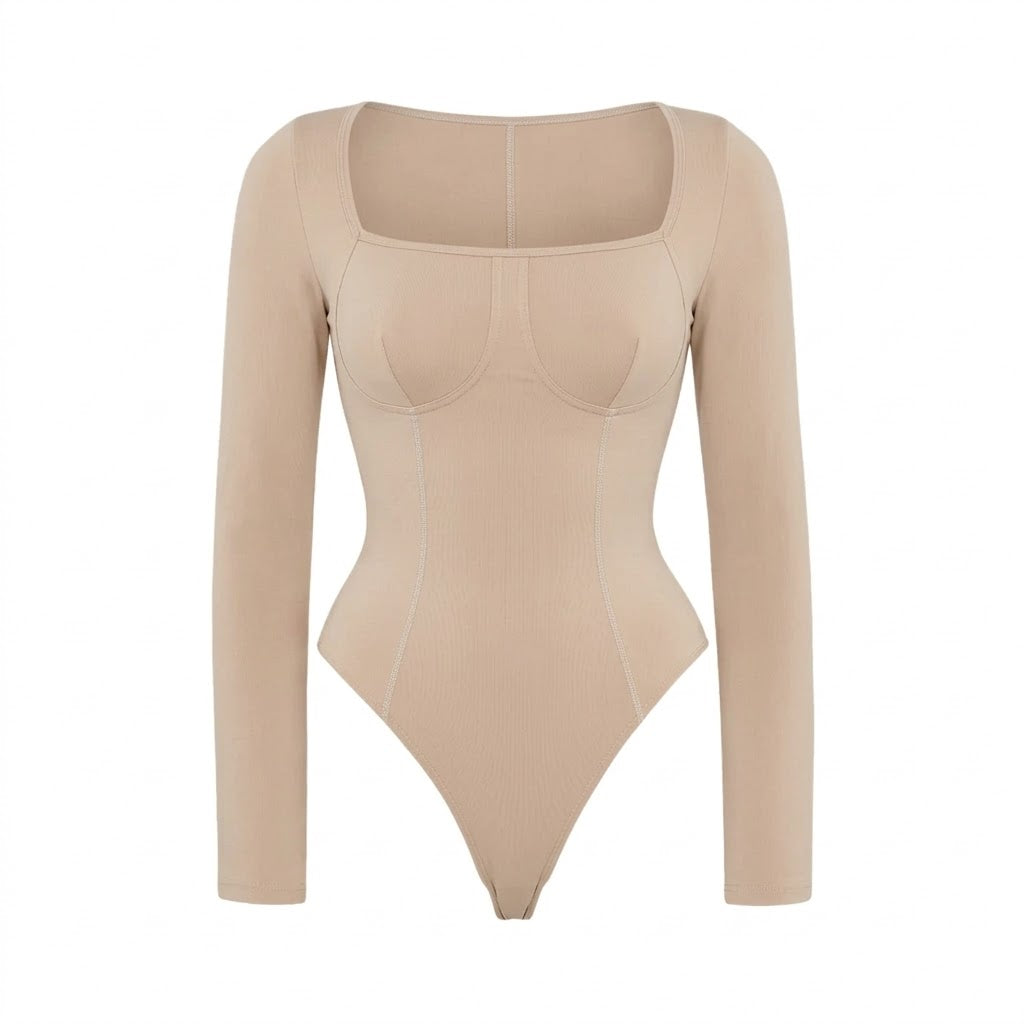 Long Sleeve Square Neck Bodysuit