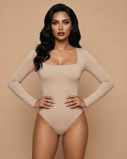 Long Sleeve Square Neck Bodysuit